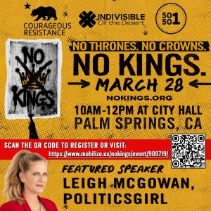 NO KINGS RALLY PALM SPRINGS MARCH 28, 2026